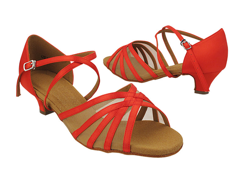 S9216 118 Red Satin_Flesh Mesh