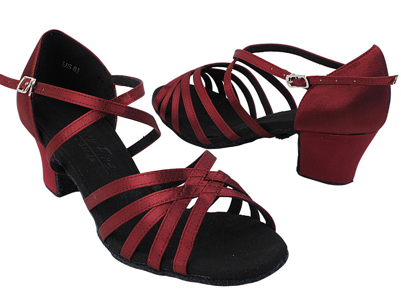 S9216 122 Burgundy Satin with 1.6" Medium Heel (NJ) in the photo