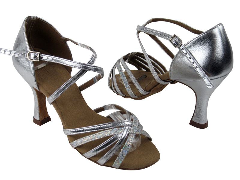 S9216 Silver Scale_Silver Leather with 3" Flare heel in the photo