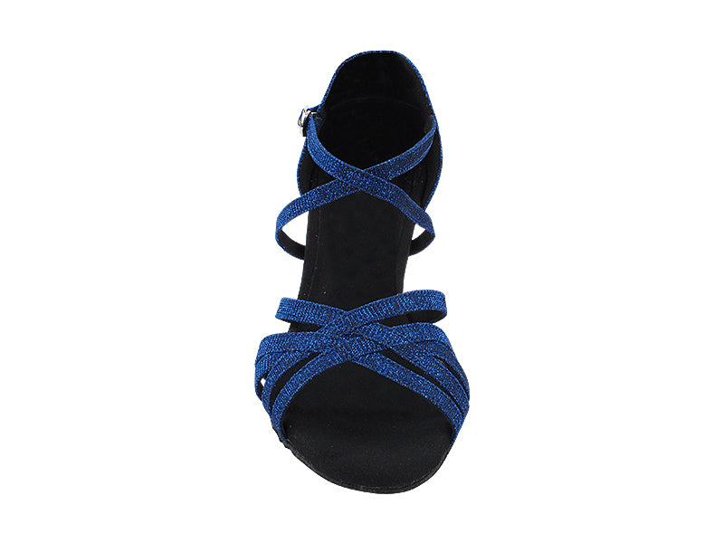 S9216 190 Glitter Dark Blue Satin with 2.5" Spool Heel (PG) in the photo