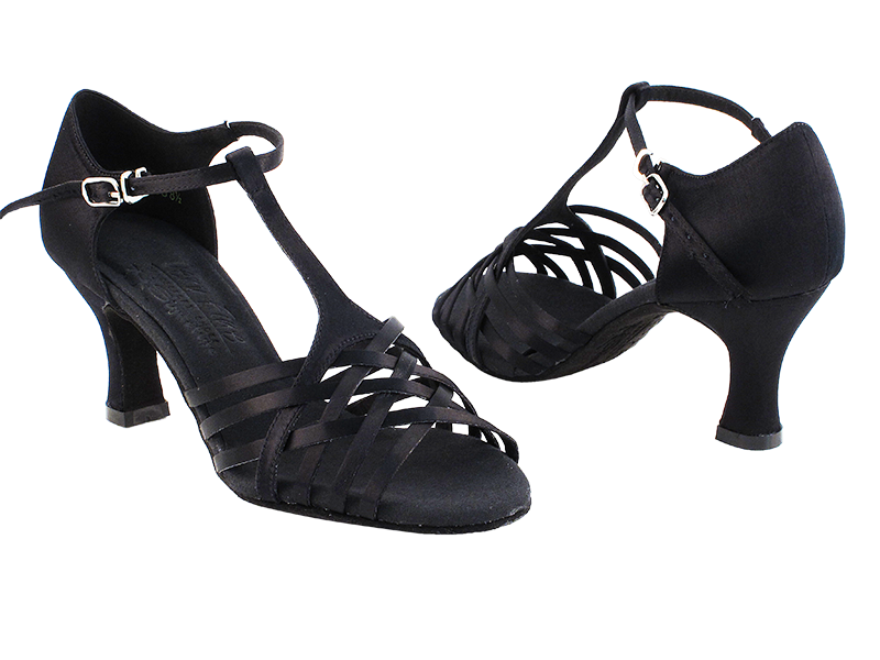 S92304 Black Satin with 2.5" Heel in the photo