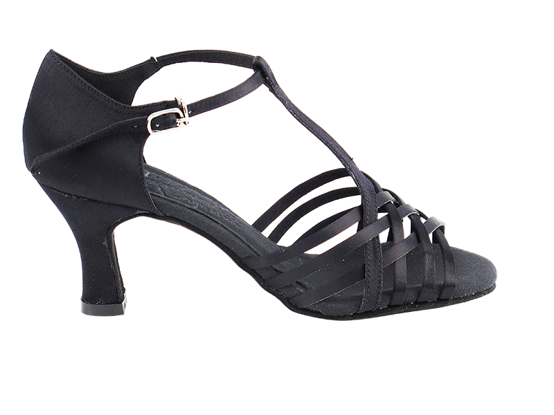 S92304 Black Satin with 2.5" Heel in the photo