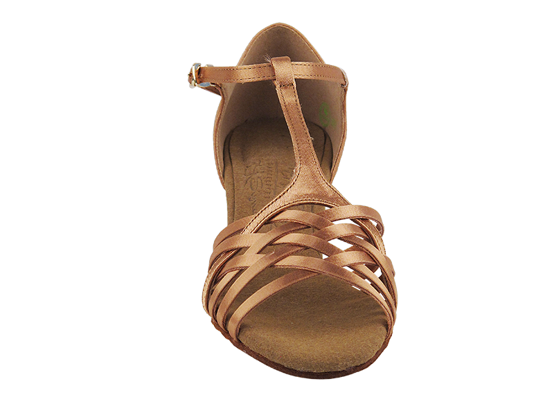 S92304 Tan Satin with 2" Cuban Heel in the photo