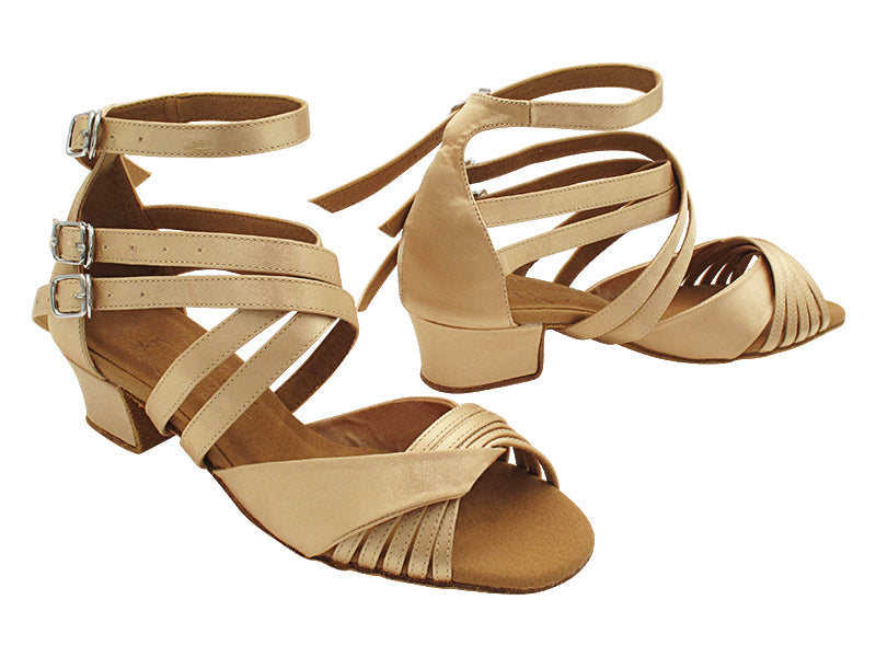 S92305B 283 Light Brown Satin with 1" Women Heel (8881) in the photo