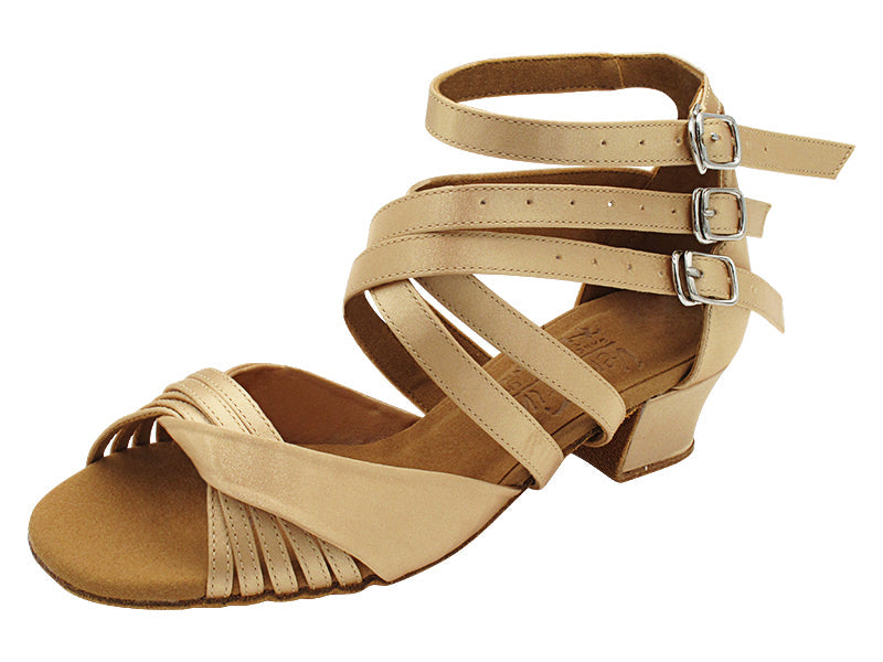 S92305B 283 Light Brown Satin with 1" Women Heel (8881) in the photo