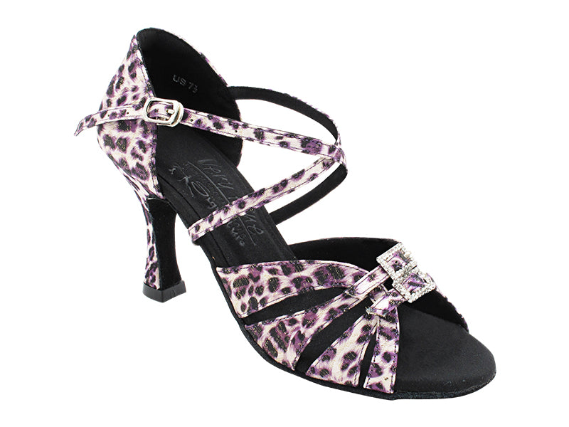 S92307 186 Purple Leopard with 3" Flare Heel (YQG) in the photo