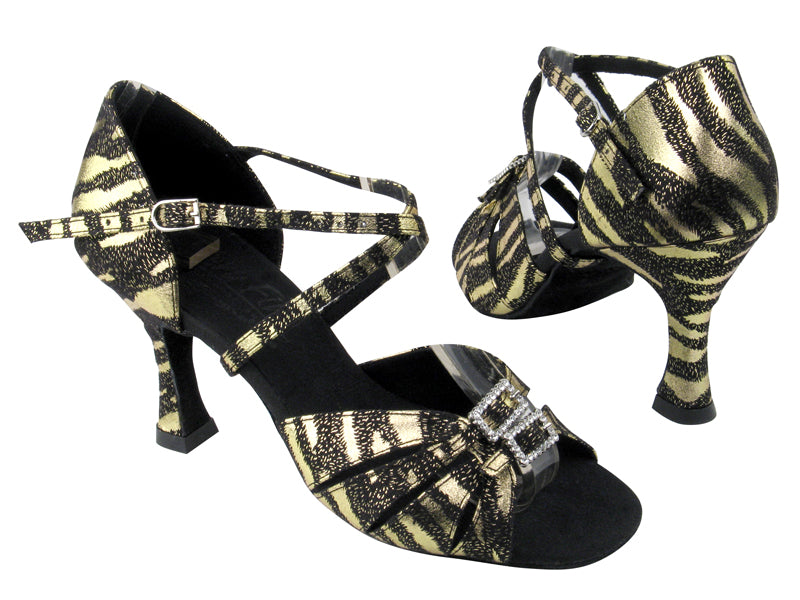 S92307 BD40 Zebra Black with 3" Flare heel in the photo