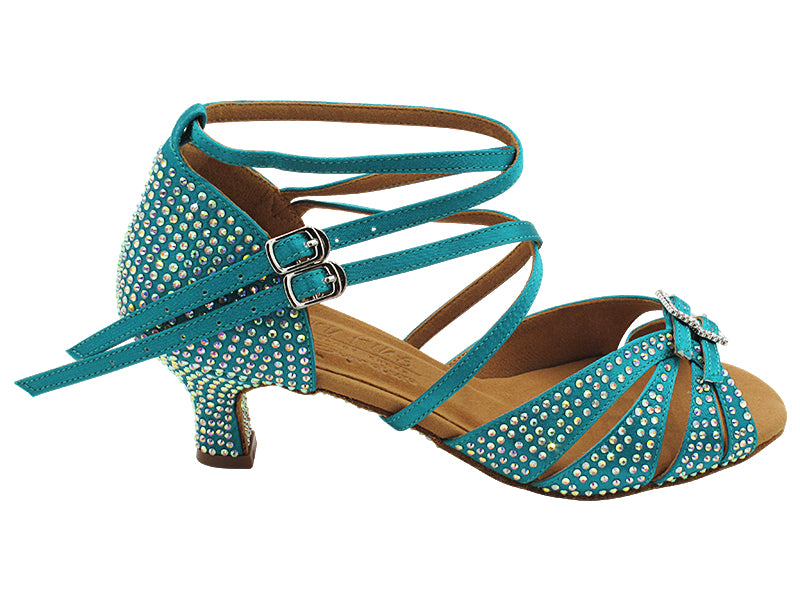 S92307DXCC 123 Teal Satin with 2" Slim Heel (MTXZ) in the photo
