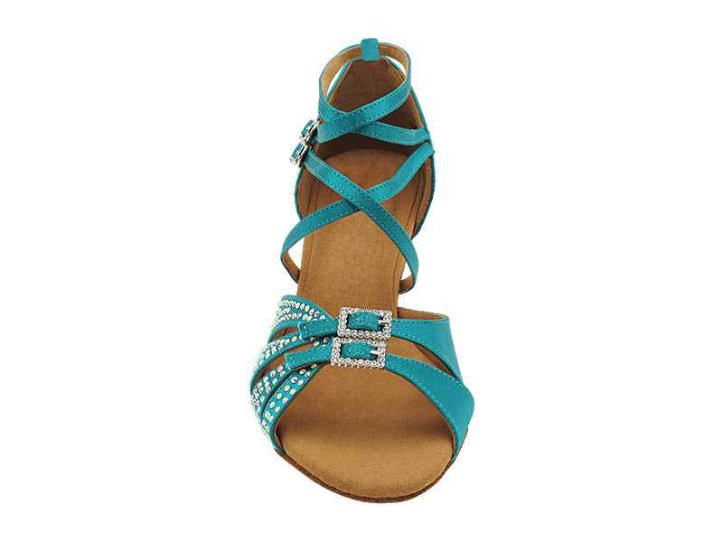 S92307DXCC 123 Teal Satin with 2" Slim Heel (MTXZ) in the photo