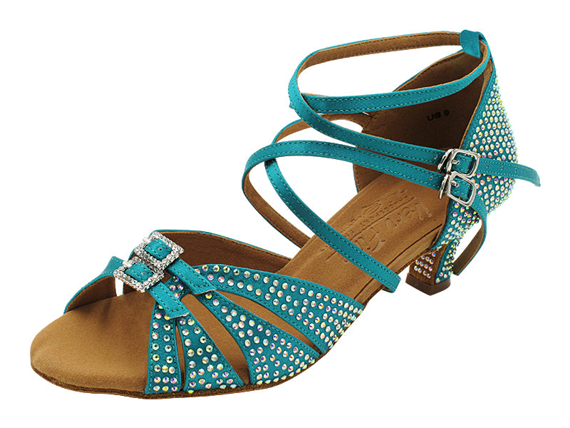 S92307DXCC 123 Teal Satin with 2" Slim Heel (MTXZ) in the photo