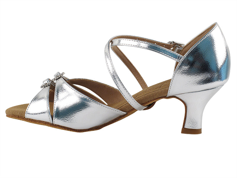 S92307 Silver Flower_Silver with 2" slim heel in the photo