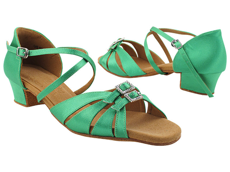 S92307 138 Dark Green Satin with 1.5" Heel (NTD) in the photo