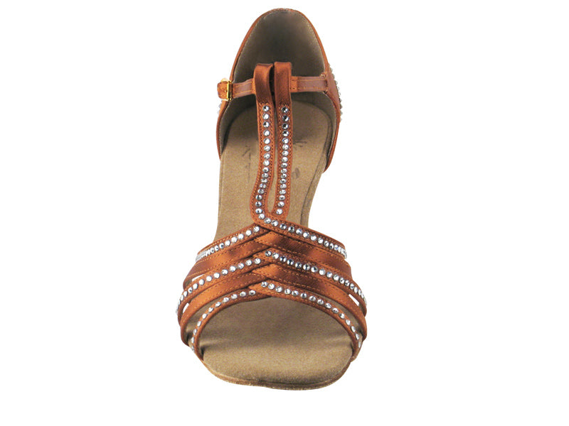 S92319 Dark Tan Satin Rhinestone design A