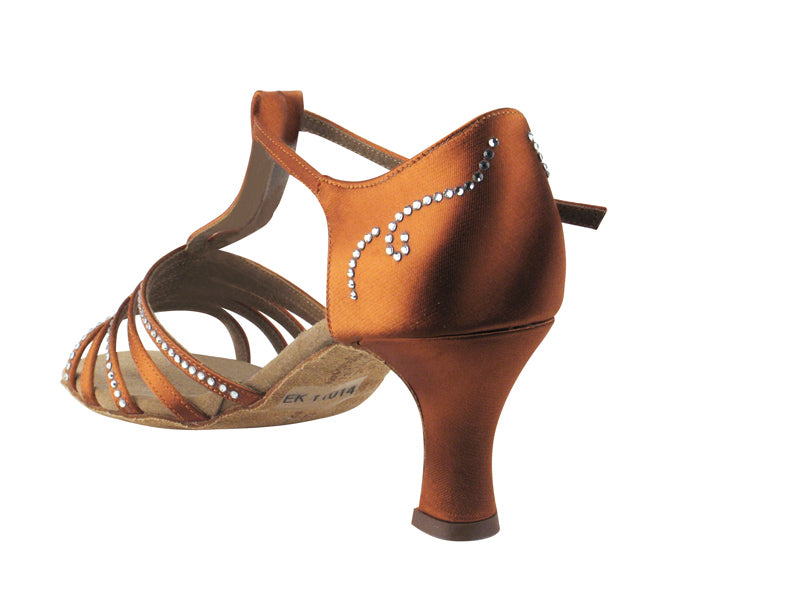 S92319 Dark Tan Satin Rhinestone design A