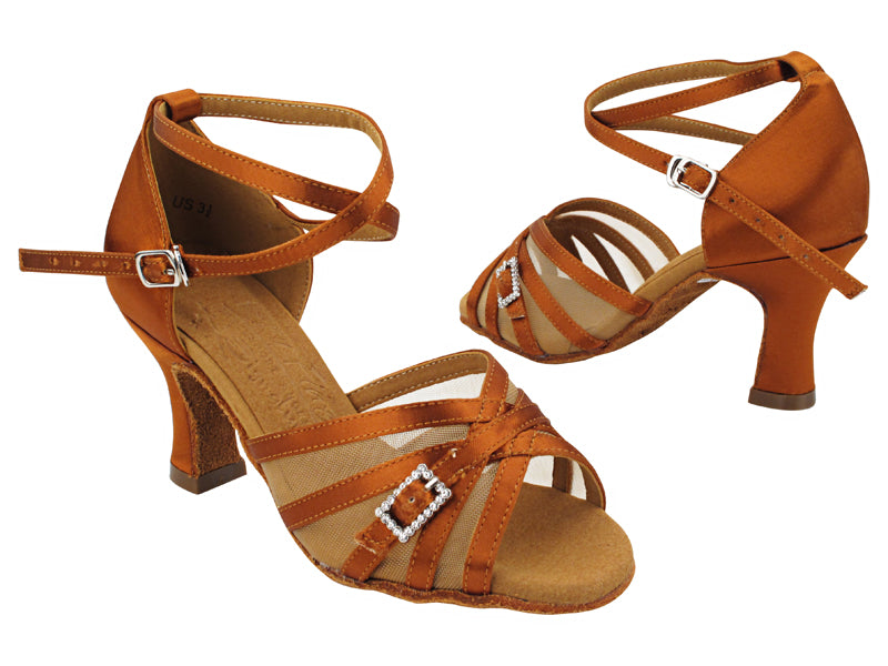 S92327 301 Copper Tan Satin_Flesh Mesh