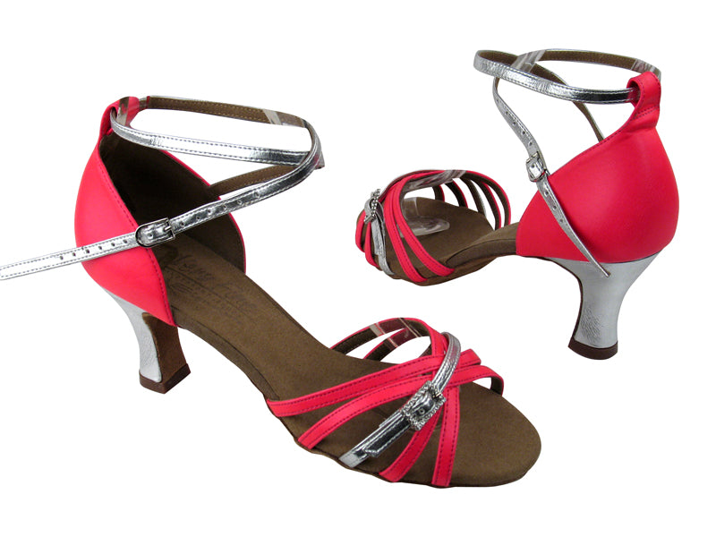 S92327 BA54 Fluorescent Magenta PU_Silver Trim with 2.5" heel in the photo