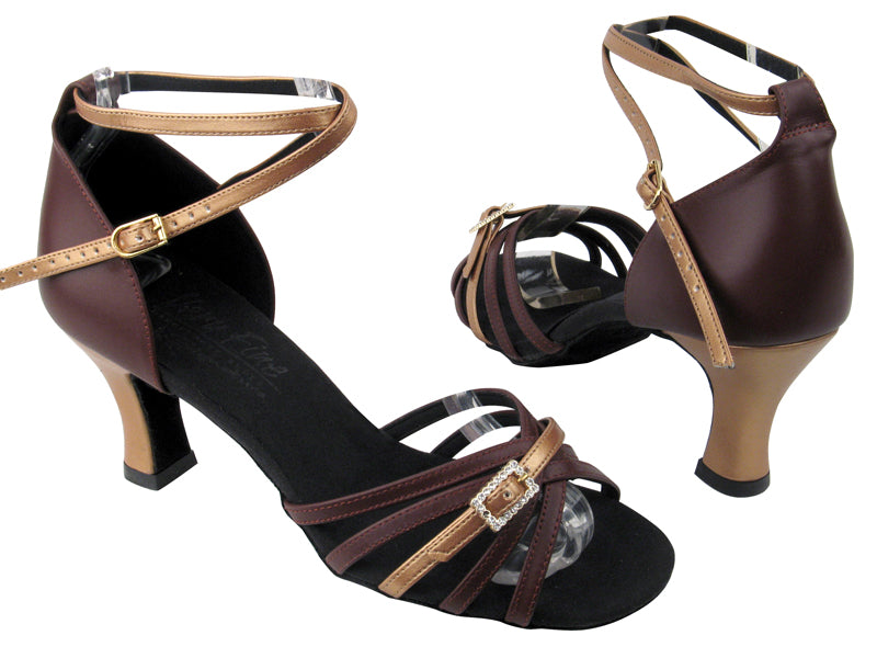 S92327 BE16 Coffee Leather_BA30 Copper Nude Trim with 2.5" heel in the photo