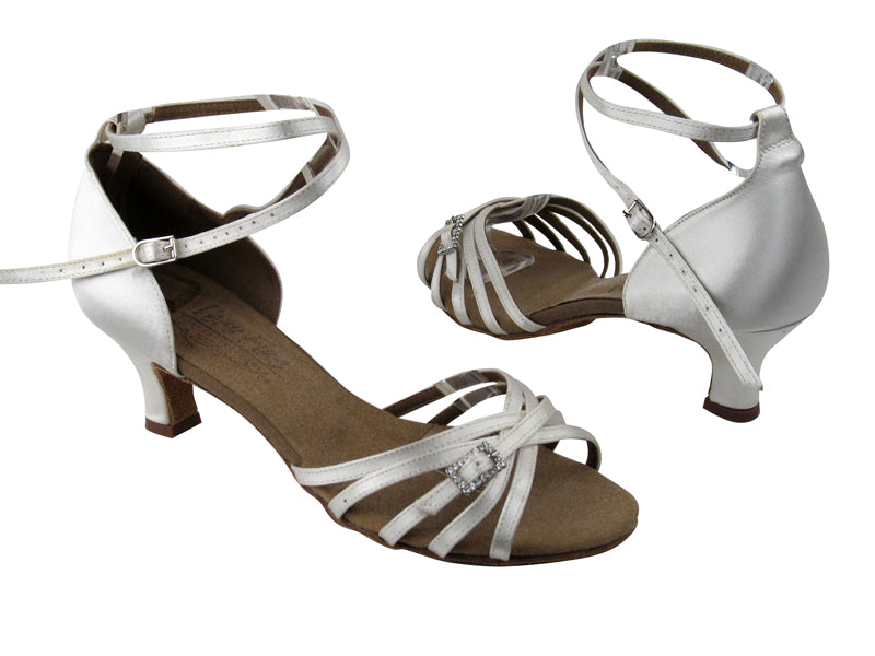 S92327 White Satin with 2" Slim Cuban heel in the photo