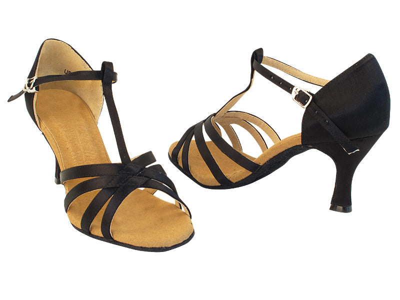 S9235 Black Satin with 11006_2.75" Heel in the photo