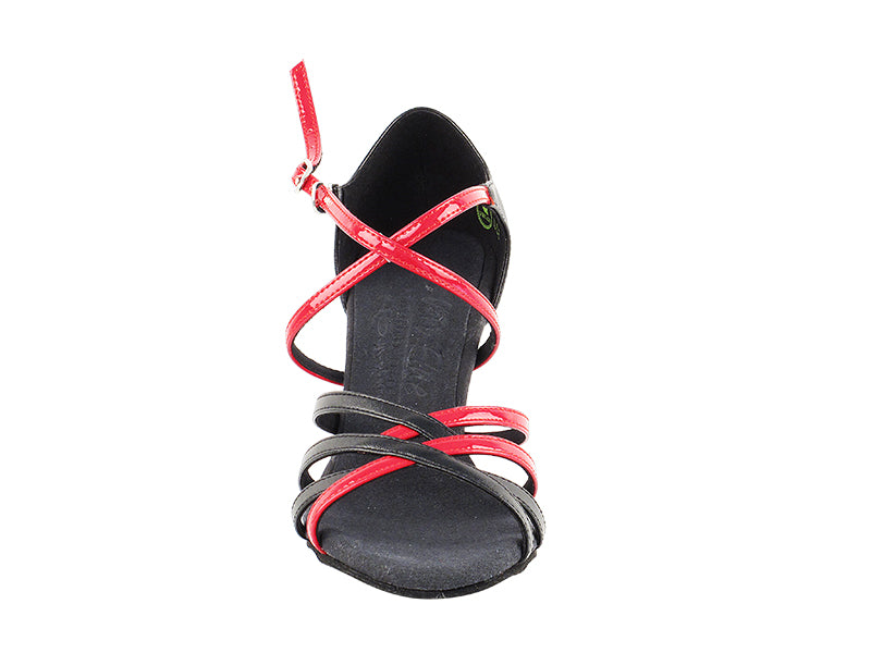 S9261 Black_Red Leather with 3" Heel in the photo
