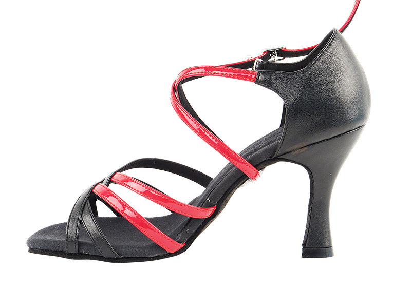 S9261 Black_Red Leather with 3" Heel in the photo