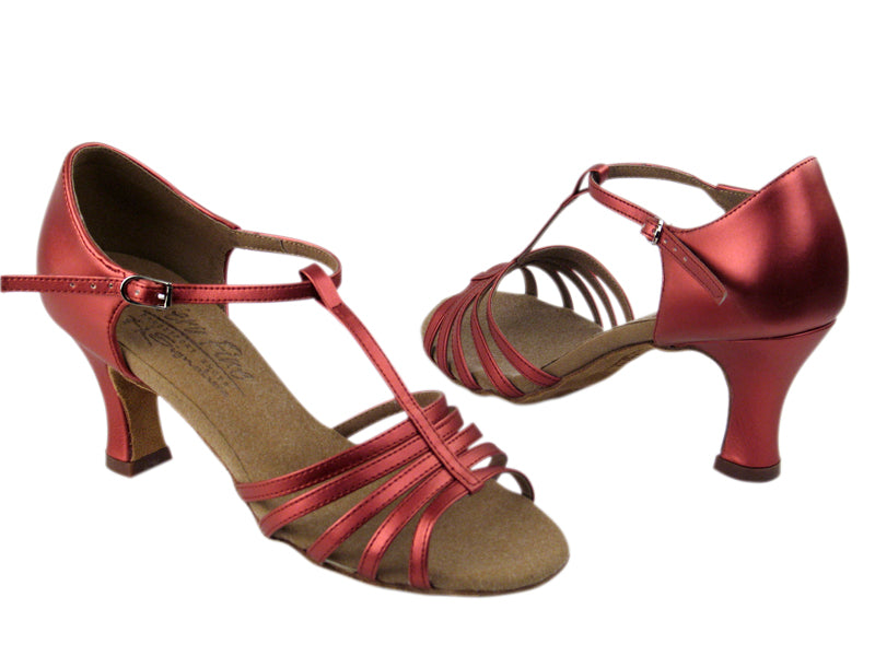 S9273 BB9 Coffee Red Leather with 2.5" heel in the photo