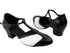 S9T22  White Leather_Black Leather Trim with 1.6" Medium heel in the photo