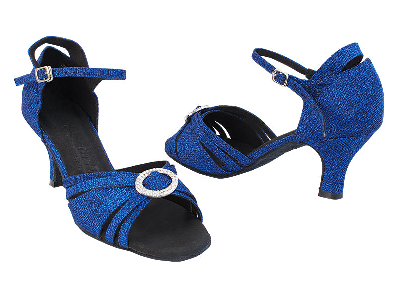 SERA1154 190 Glitter Dark Blue Satin with 2040_2.5" Heel in the photo