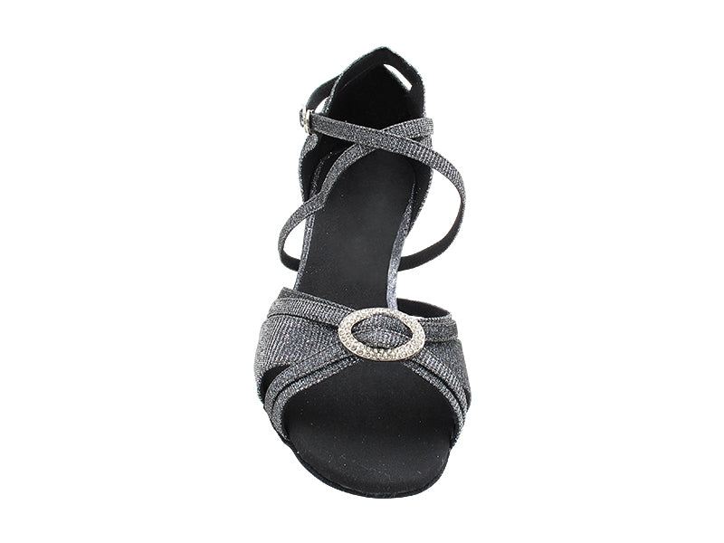 SERA1154X 285 Black Glitter Satin with 1.2" Cuban Heel (CI) in the photo