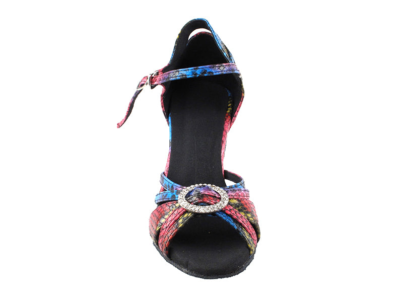 SERA1154 Pink & Blue Snake with 3" heel in the photo