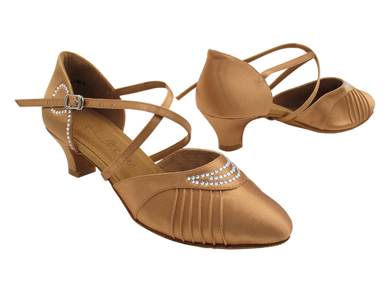 SERA1397X Tan Satin with 1.2" Cuban Heel (CI) in the photo