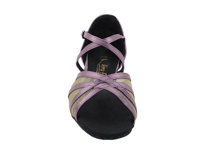 1605FT Lavender Satin & Flesh Mesh with 1" Heel (8881) in the photo
