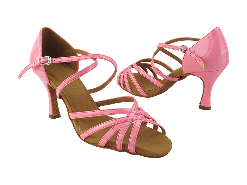 SERA1613 225 Fluorescent Pink Patent with 3" Flare Heel (5059) in the photo
