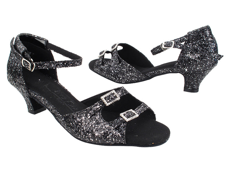 SERA1620 147 Black Silver Sparkle_Stone with 1.2" Cuban Heel (CI) in the photo