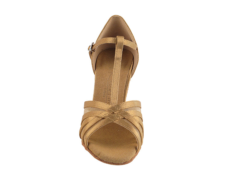 SERA16612 Brown Satin with 3" heel in the photo.