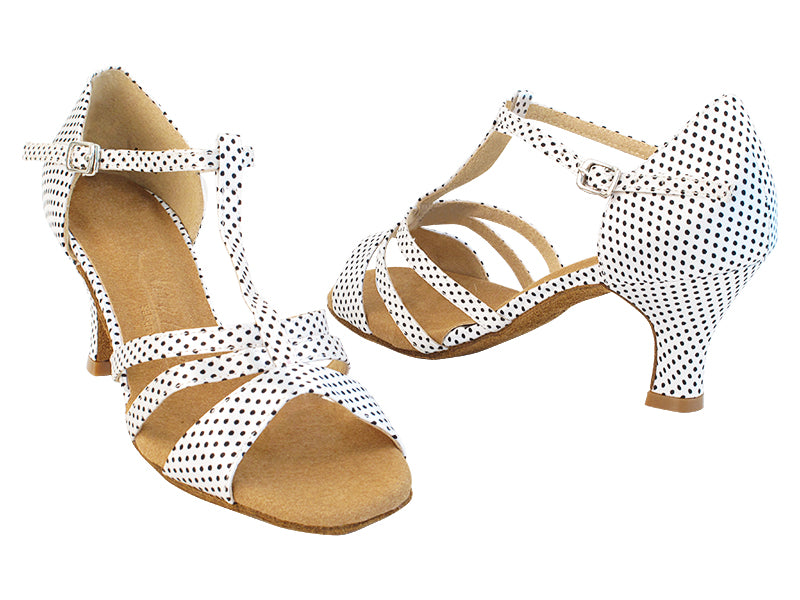 SERA1683 256 White_Black Dots with 2040_2.5" Heel in the photo