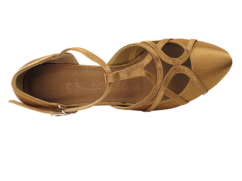 SERA3541 Brown Satin with (5028) 1.2" Cuban Heel in the photo
