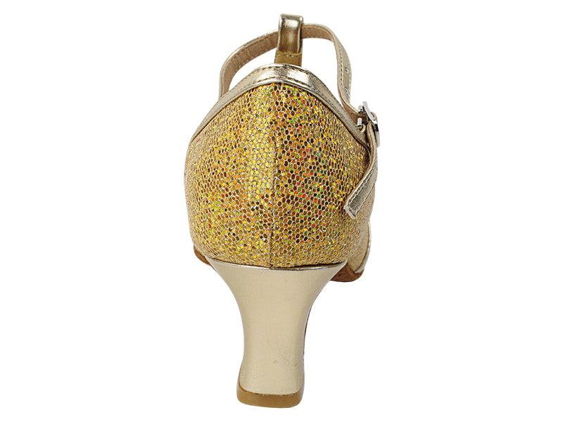 SERA3541 Gold Scale & Gold Trim with 2.2" Thick Cuban Heel in the photo