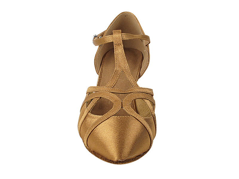 SERA3541 Brown Satin with (5028) 1.2" Cuban Heel in the photo