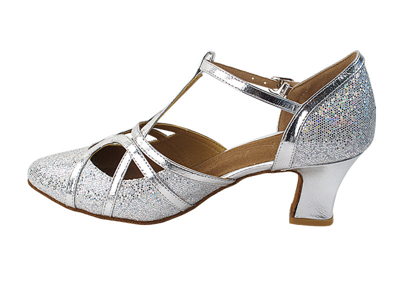 SERA3541 Silver Scale & Silver Trim with 2.2" Thick Cuban Heel in the photo