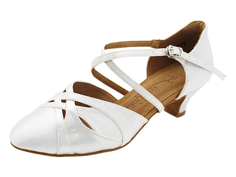 SERA3542X White Satin with 1.2" Cuban Heel (CI) in the photo