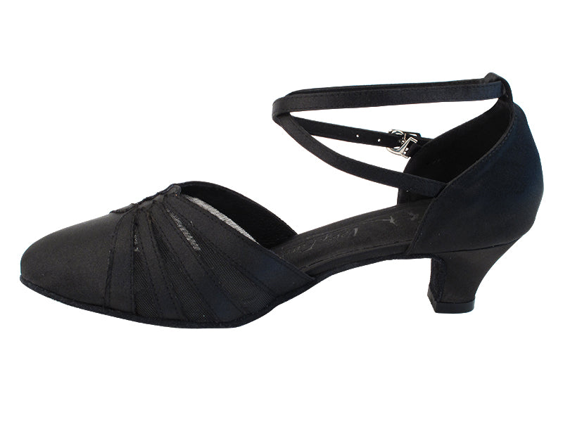 SERA3543 Black Satin_Black Mesh with (5028) 1.2" Cuban Heel in the photo