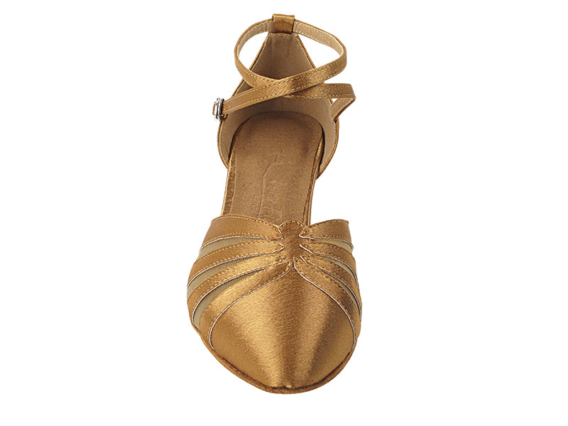 SERA3543 Brown Satin with (5028) 1.2" Cuban Heel in the photo