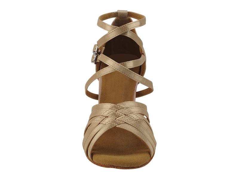 SERA3690 Light Brown Satin with (2040) 2.5" low heel in the photo