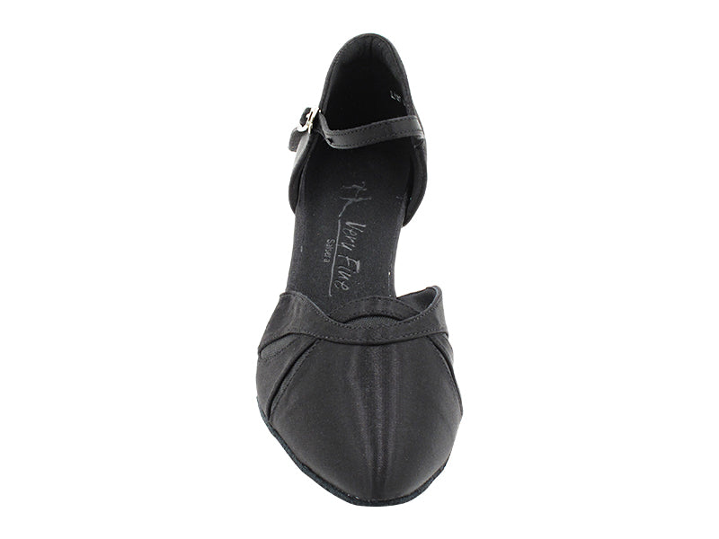 SERA3707 Black Satin & Black Mesh with 2.5" Heel (2040) in the photo