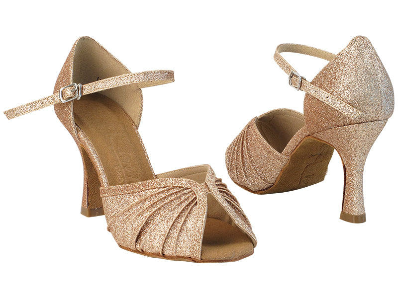 SERA3830 8 Gold Stardust with 5059_3" Flare Heel in the photo