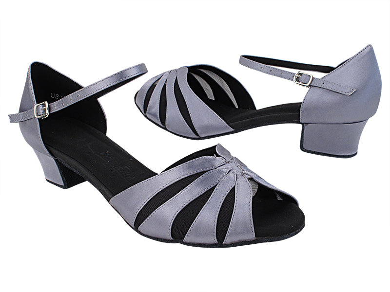 SERA3850 180 Grey Satin_Black Mesh_1 with 1.5" Heel (NTD) in the photo
