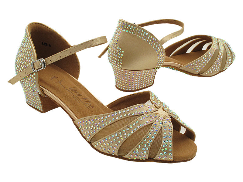SERA3850CC 283 Flesh Satin & Flesh Mesh with 1.5" Medium Heel (NTD) in the photo
