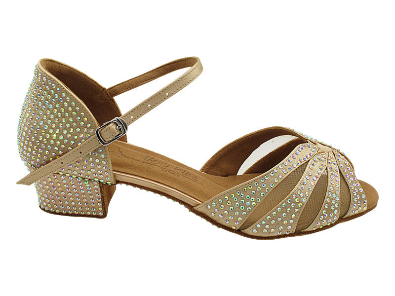 SERA3850CC 283 Flesh Satin & Flesh Mesh with 1.5" Medium Heel (NTD) in the photo