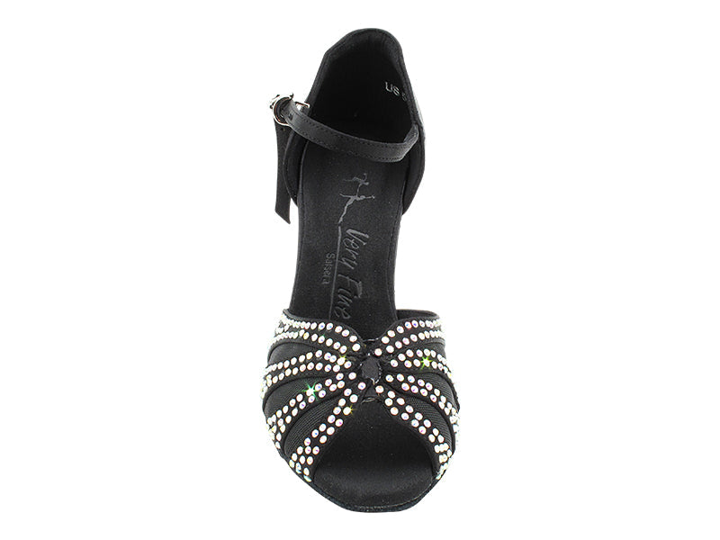 SERA3850CC Black Satin & Black Mesh with 3" Heel (5059) in the photo